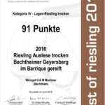 Riesling Auslese Geyersberg Barrique